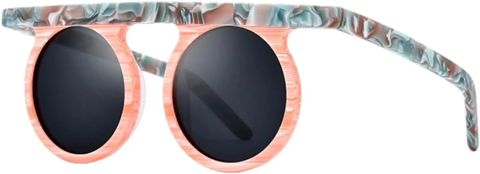 

Солнцезащитные очки MUTYNE из матового ацетата с поляризацией, женские, UV400, мужские, в стиле ретро, ​​винтаж, круглые, солнцезащитные очки, Orange Gray