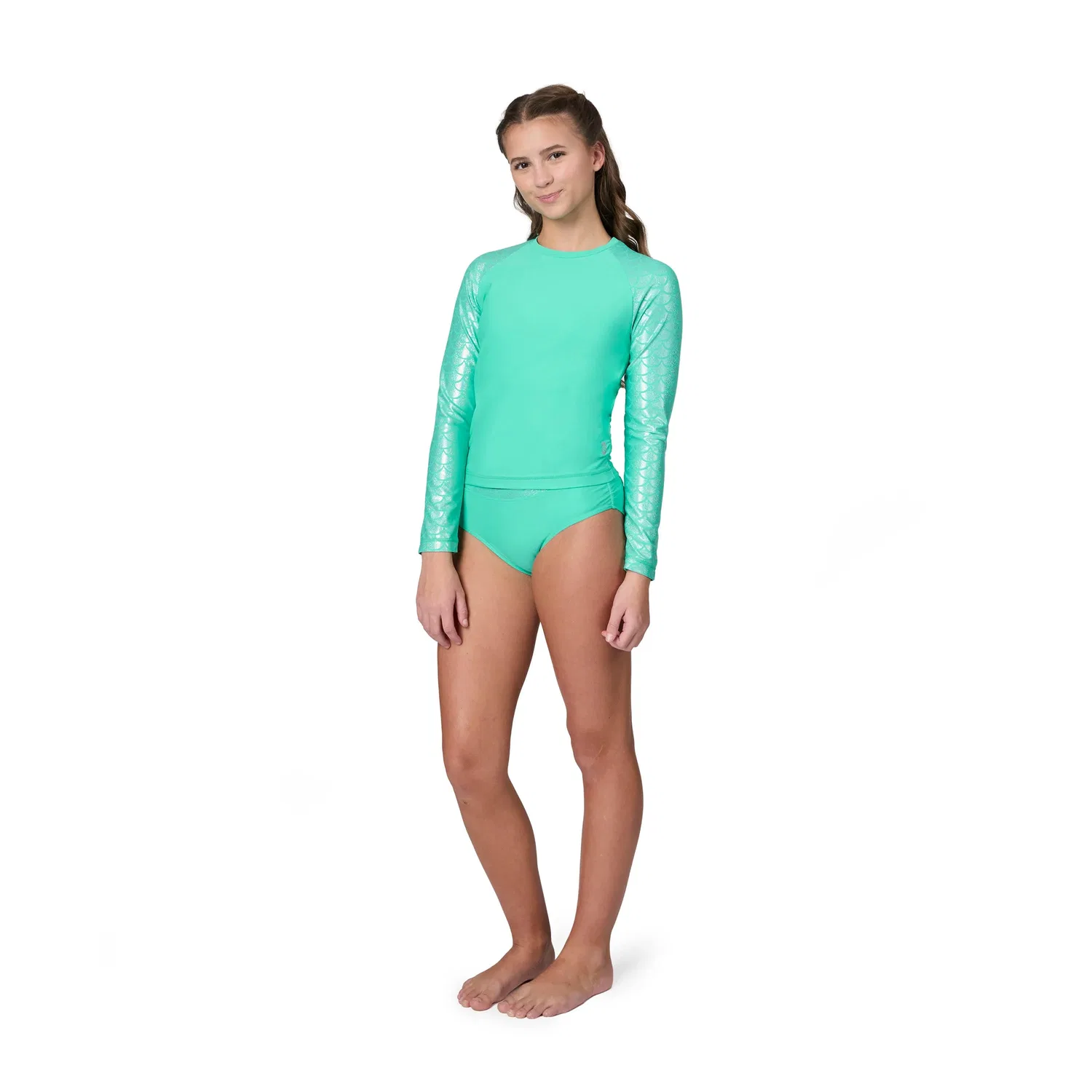 Free Country Girls' Rash Guard and Bikini Swim Set, Spearmint
