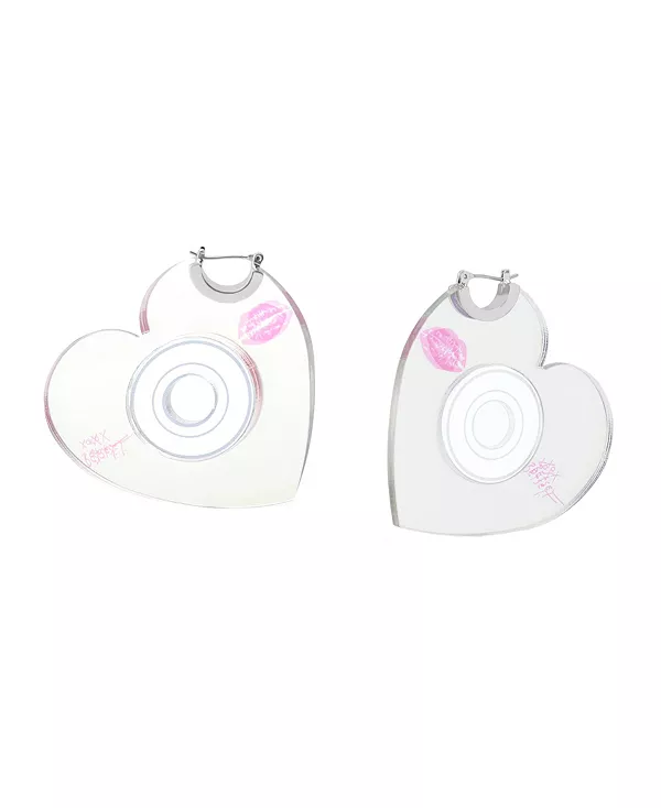 

Серьги-Кольца с прямыми сердечками из родия Betsey Johnson, rhodium