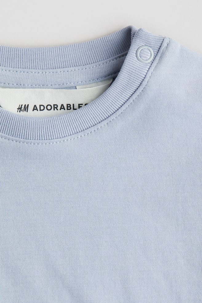 Футболка свободного кроя из хлопка пима H&M, синий — фото 2