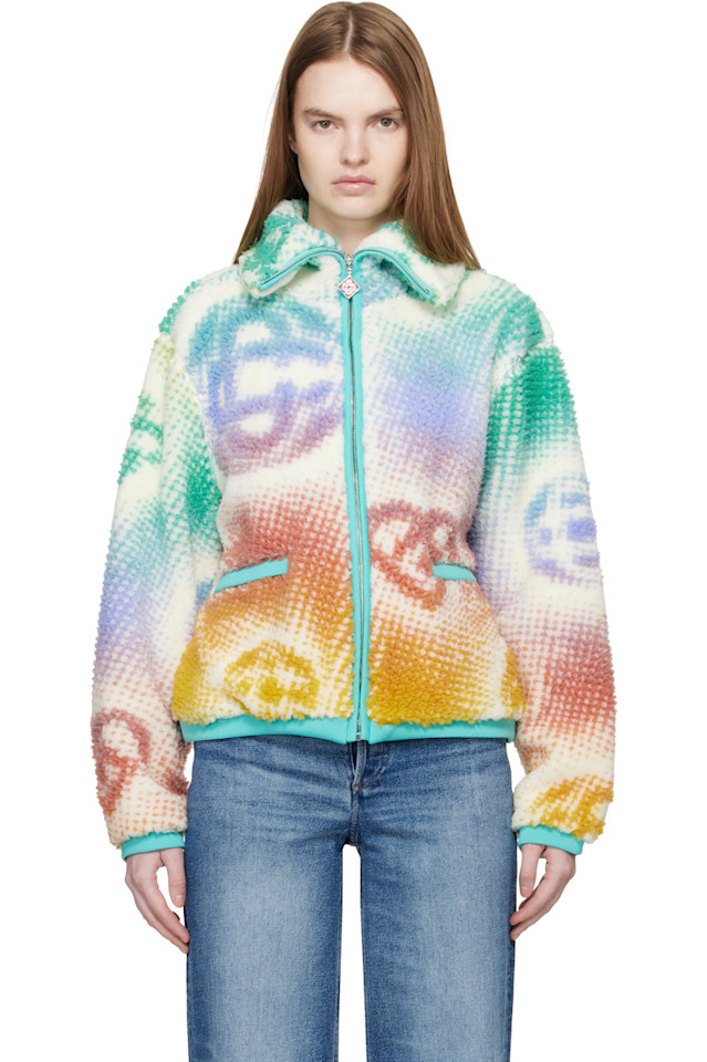 

Casablanca Многоцветная флисовая куртка с монограммой