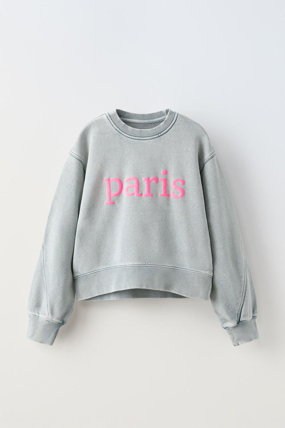 

Выцветевшая толстовка с лозунгом ZARA, серый