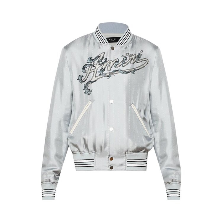 

Бомбер Amiri Filigree Silk Bomber, цвет Grey/Dawn