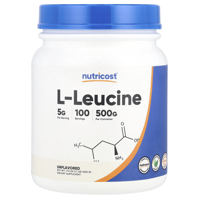 

Nutricost, L-лейцин, без добавок, 500 г (17,9 унции)