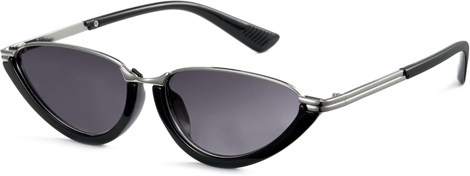 

Солнцезащитные очки Cyxus «Кошачий глаз» для женщин, минималистичная ретро-оправа из металла, модные очки для повседневного ношения, путешествий, уличного стиля, модель 1351, 02-glossy Black/ Grey Lenses-1351