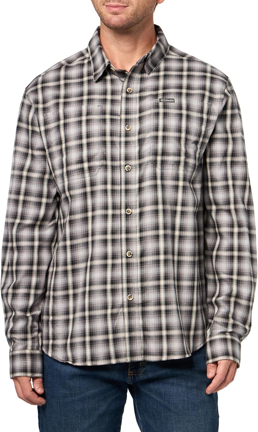 

Мужская рубашка Columbia Vapor Ridge IV с длинным рукавом, City Grey Switch Back Tartan