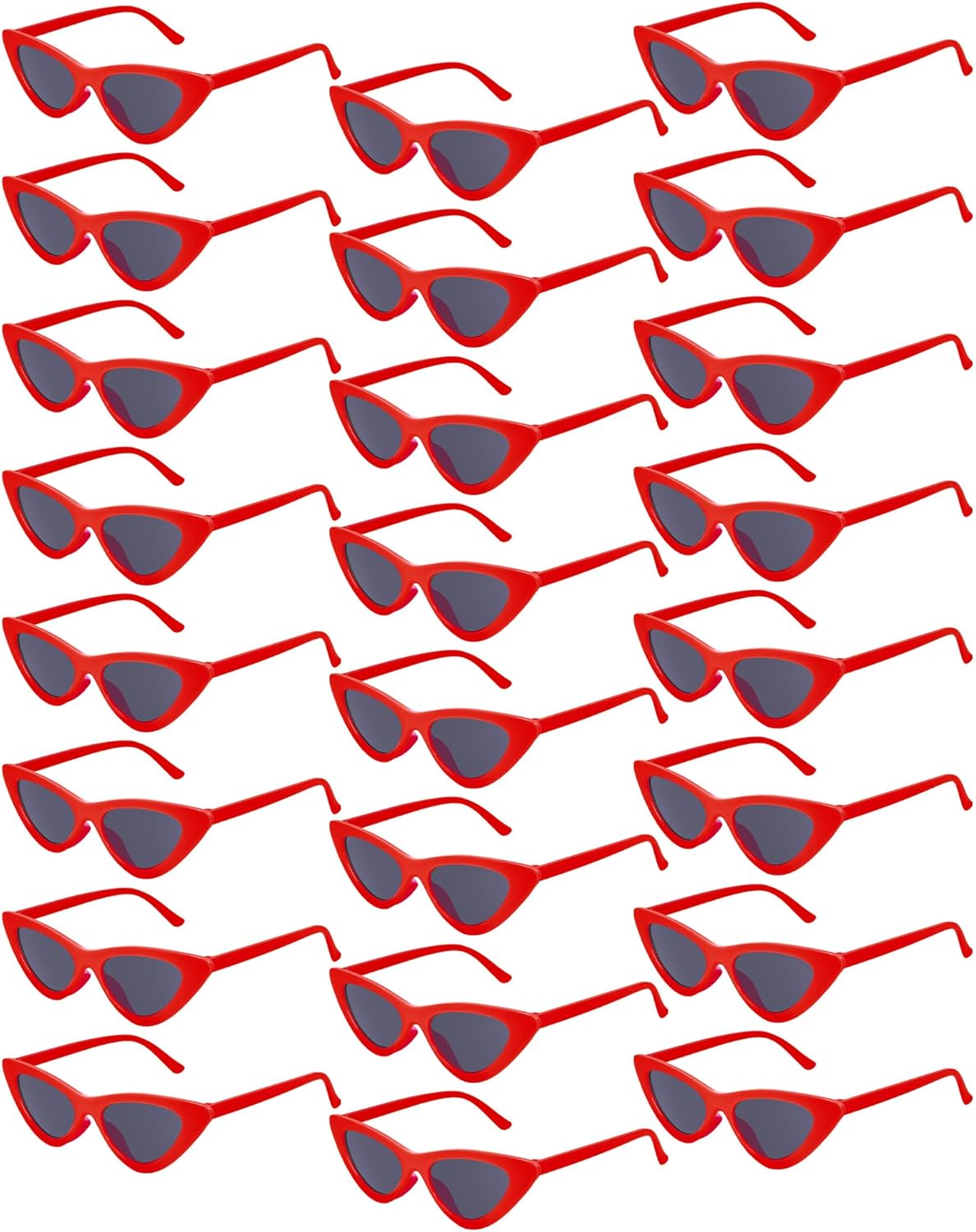 

Солнцезащитные очки Kanayu в стиле ретро «кошачий глаз» (24 пары) для женщин, винтажные модные очки для вечеринок, солнцезащитные очки в пластиковой оправе для мужчин, Red