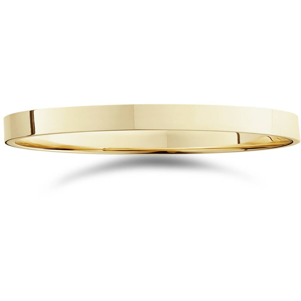 

Плоское полированное обручальное кольцо 2 мм из 14-каратного желтого золота. Размер на выбор. Pompeii2, желтый