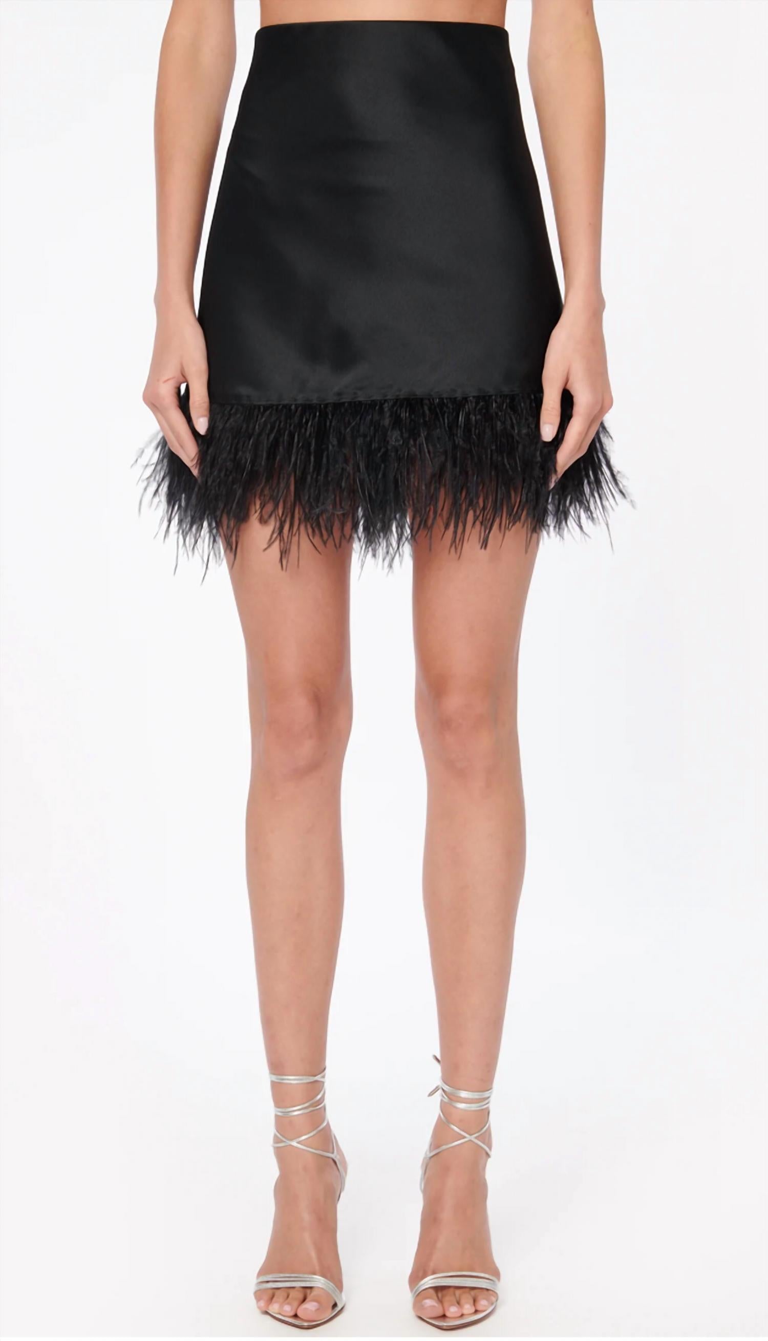 

Мини-юбка Aviva Feather черного цвета Cami NYC