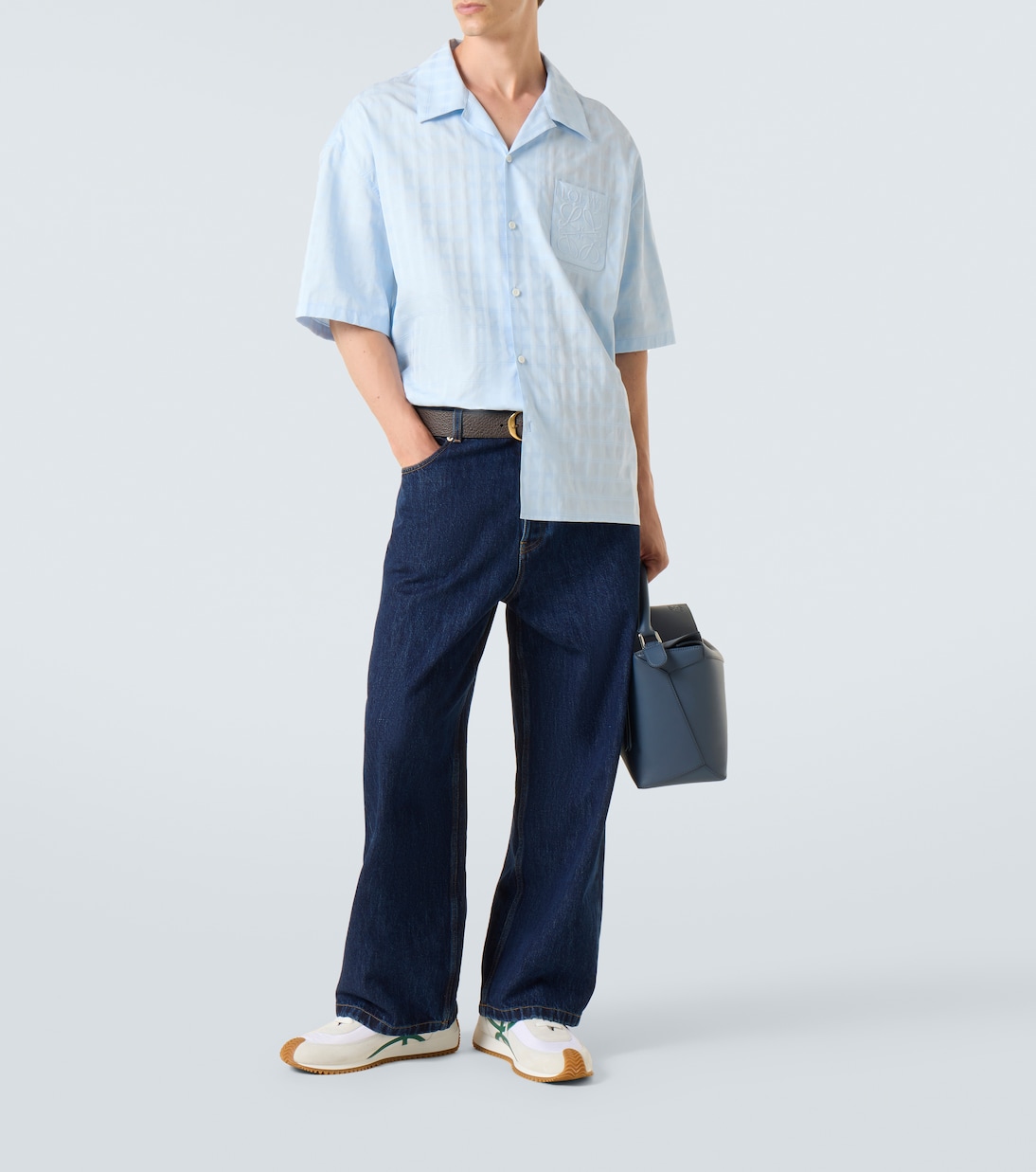 Джинсы с бочкообразными штанинами средней посадки Loewe, Raw Denim — фото 2
