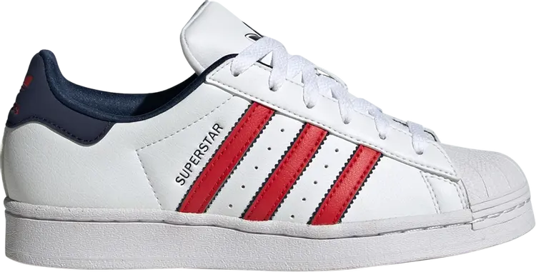 

Кроссовки Superstar Big Kid 'White Scarlet Indigo', белый