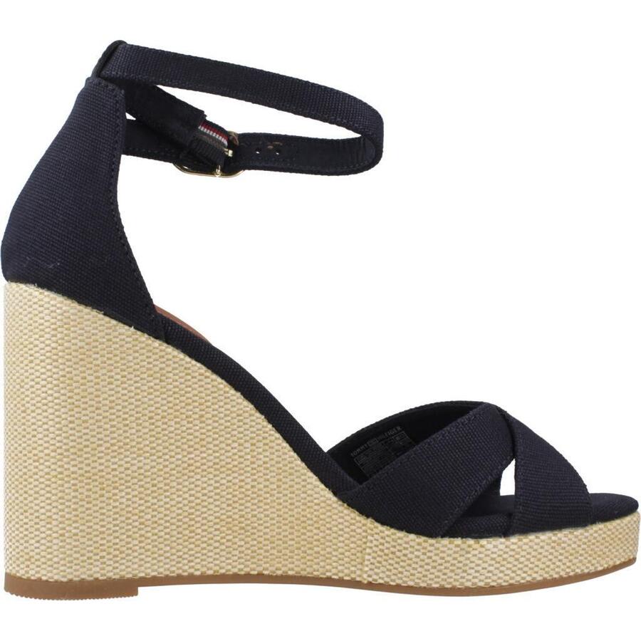 Сандалии Tommy Hilfiger, модель Flag High Wedge Espad Cr, цвет синий — фото 4