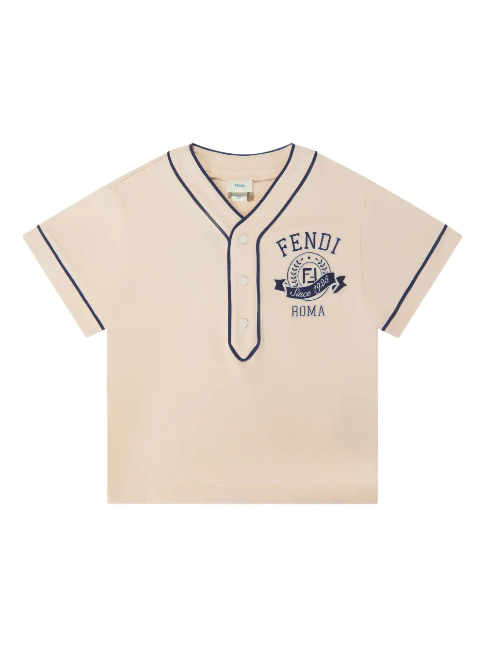 

Футболка с вышитым логотипом FENDI KIDS, нейтральный