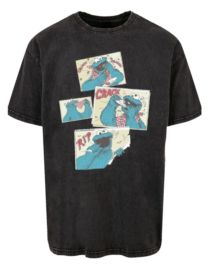 

Футболка F4NT4STIC Oversize T-Shirt Sesamstraße Cookie Monster Crunch, черный
