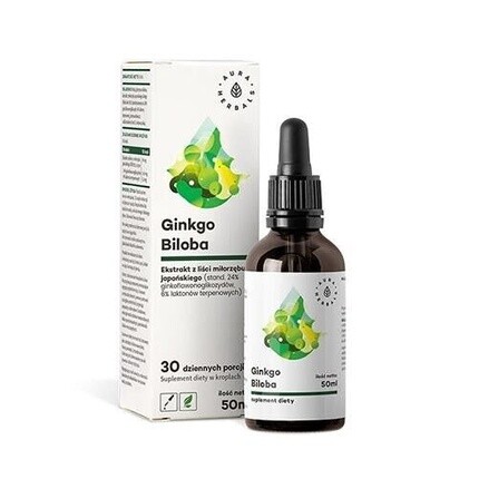 

Экстракт японского гинкго Aura Herbals Ginkgo Biloba 50:1, капли 50 мл, Named Sport