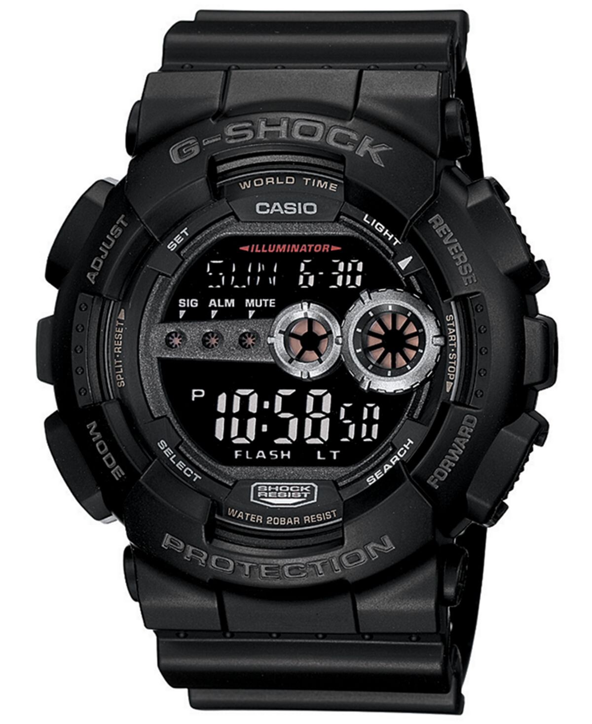 

Мужские цифровые часы XL с черным полимерным ремешком GD100-1B G-Shock