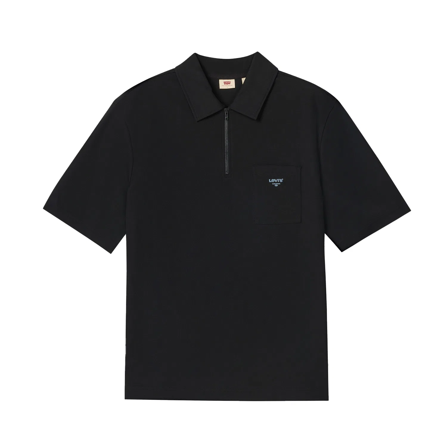 Футболка поло унисекс Black, с воротником поло, тонкая, прямого кроя Levis