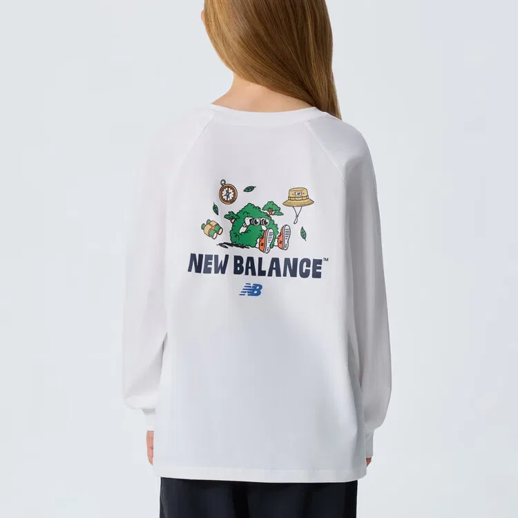 Детская футболка с круглым вырезом New Balance, White — фото 3