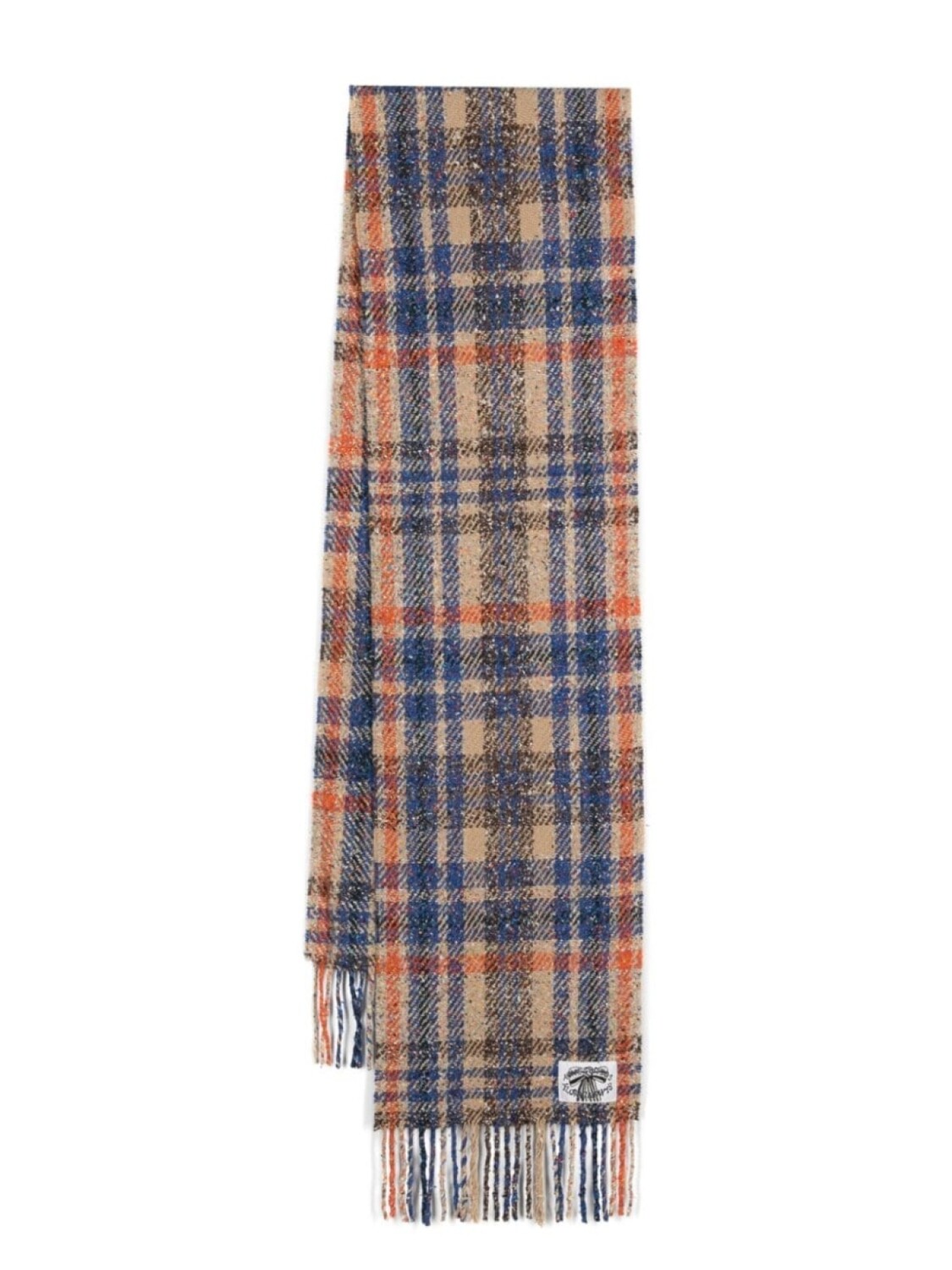 

Acne Studios шарф в клетку с бахромой, нейтральный цвет