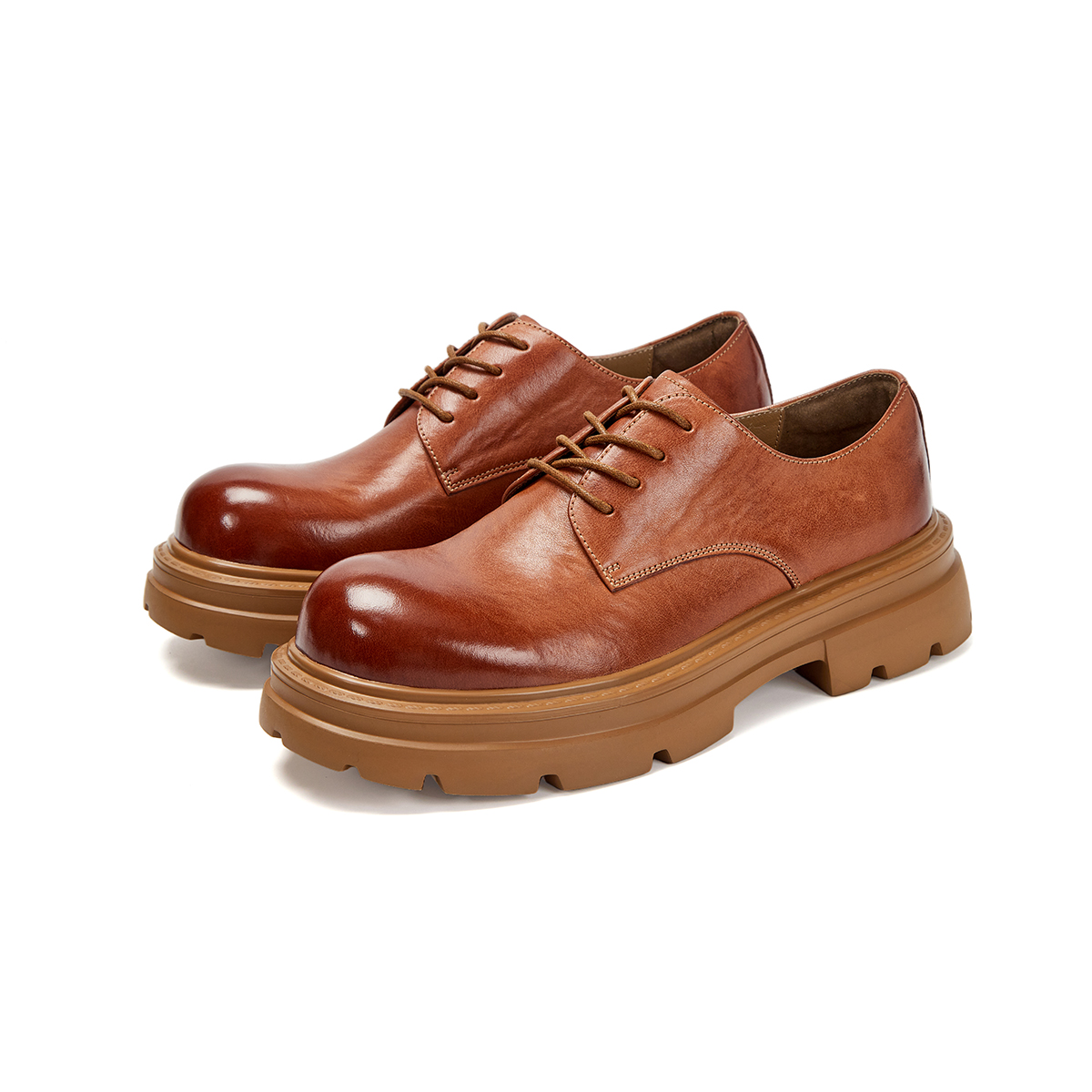 AQUASCUTUM Повседневные кожаные туфли мужские светло-коричневые, цвет Light Brown — фото 3