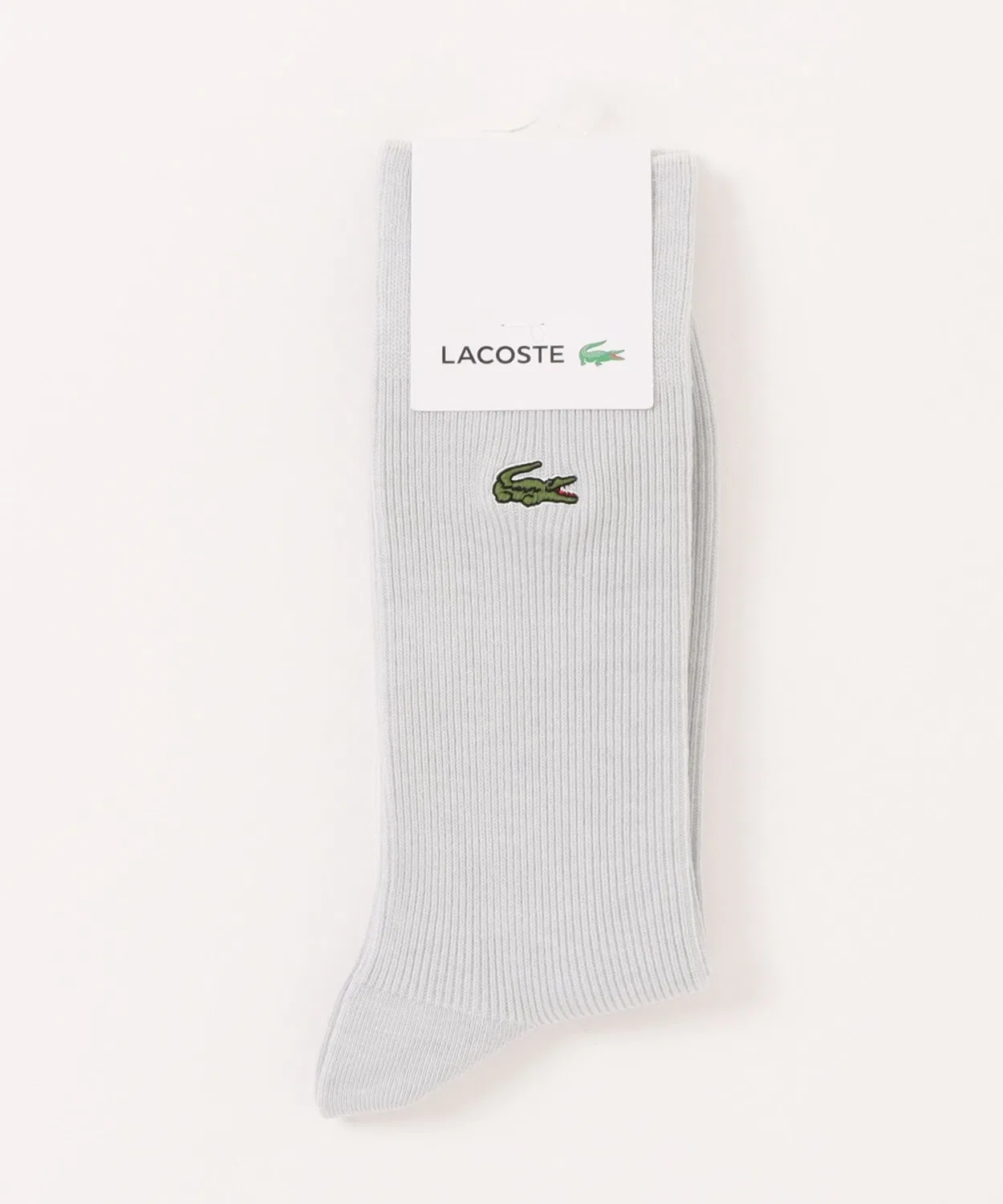 Носки LACOSTE 1×1 риб хлопковые серые