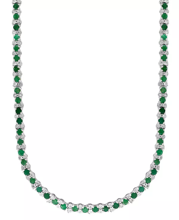 

Ожерелье-Воротник длиной 18 дюймов с изумрудом Эффи (7-5/8 карата) и бриллиантом (7/8 карата) из стерлингового серебра Effy Collection, emerald