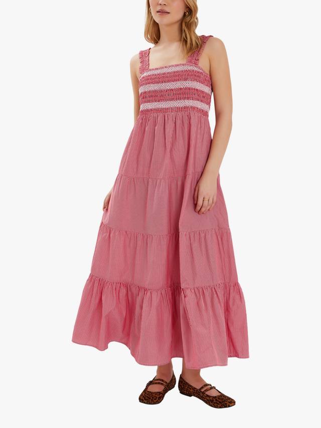 

Полосатое платье макси со сборками Accessorize, Red