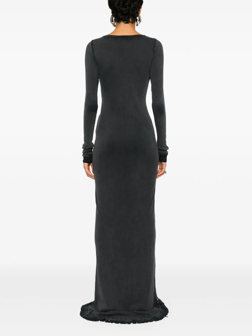 Платье макси с эффектом потертости BALENCIAGA, черный — фото 4