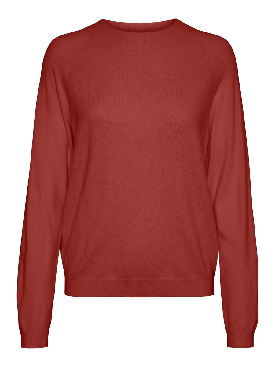 

Свитер с круглым вырезом Vero Moda "VMHAPPINESS LS RAGLAN PULLOVE GA BOO REP", цвет Red Ochre Detail:Solid