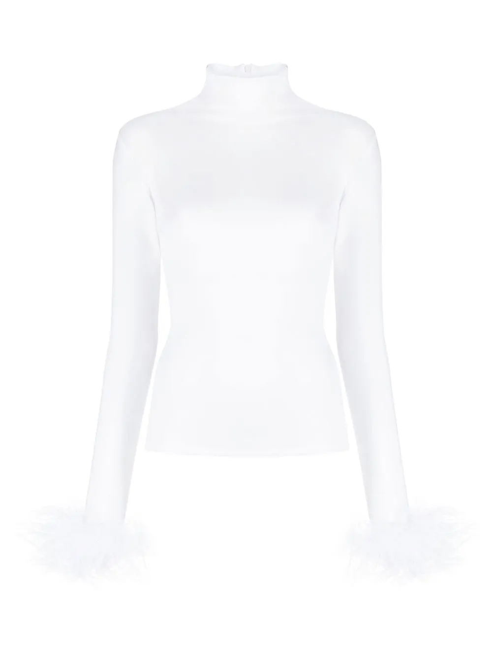 

Топ с высоким воротником и перьями Atu Body Couture, белый