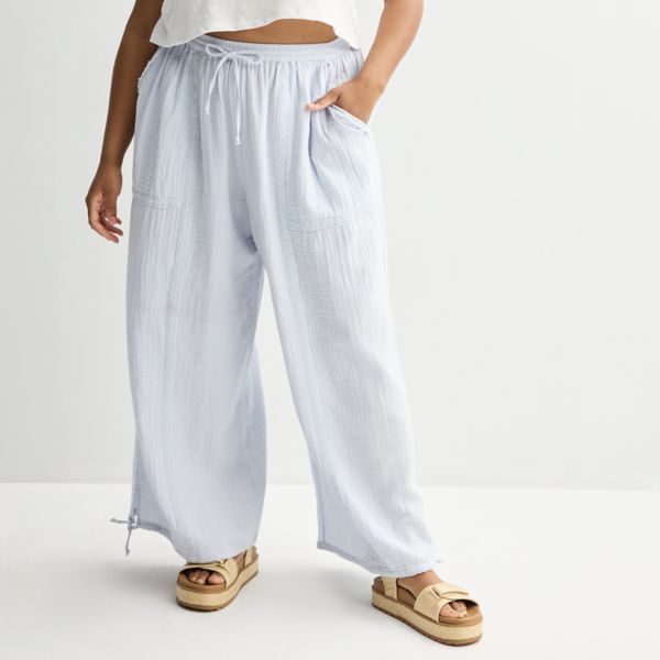 

Джоггеры из двойного муслина с низкой посадкой для девушек plus size So, цвет periream
