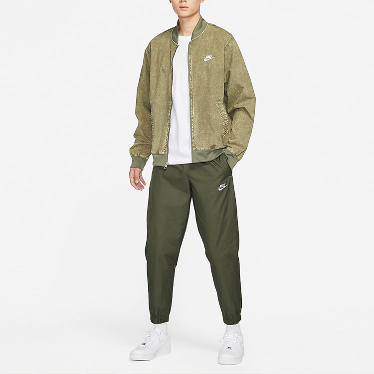 Спортивные брюки Men's Nike Solid Color Straight Bundle Feet Long Pants/Trousers Sports Pants/Trousers/Joggers Olive DD5311-222 — фото 3