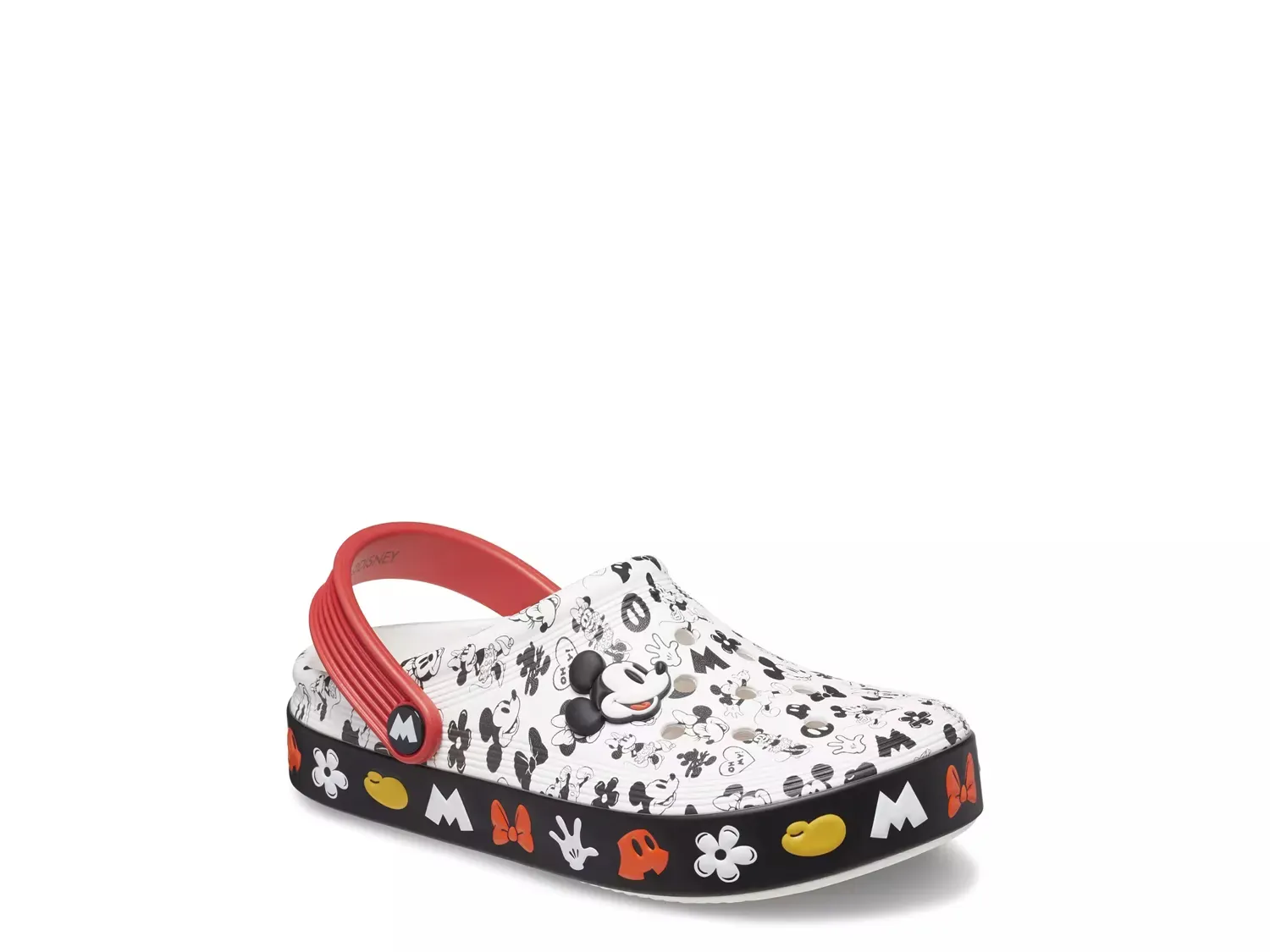 

Mickey Off Court Clog - детские Crocs, White/Red/Black Mickey Mouse Print