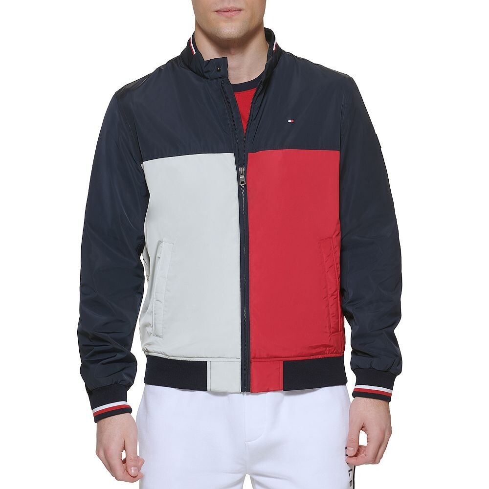 

Мужской бомбер Tommy Hilfiger, цвет Midnight Red Combo