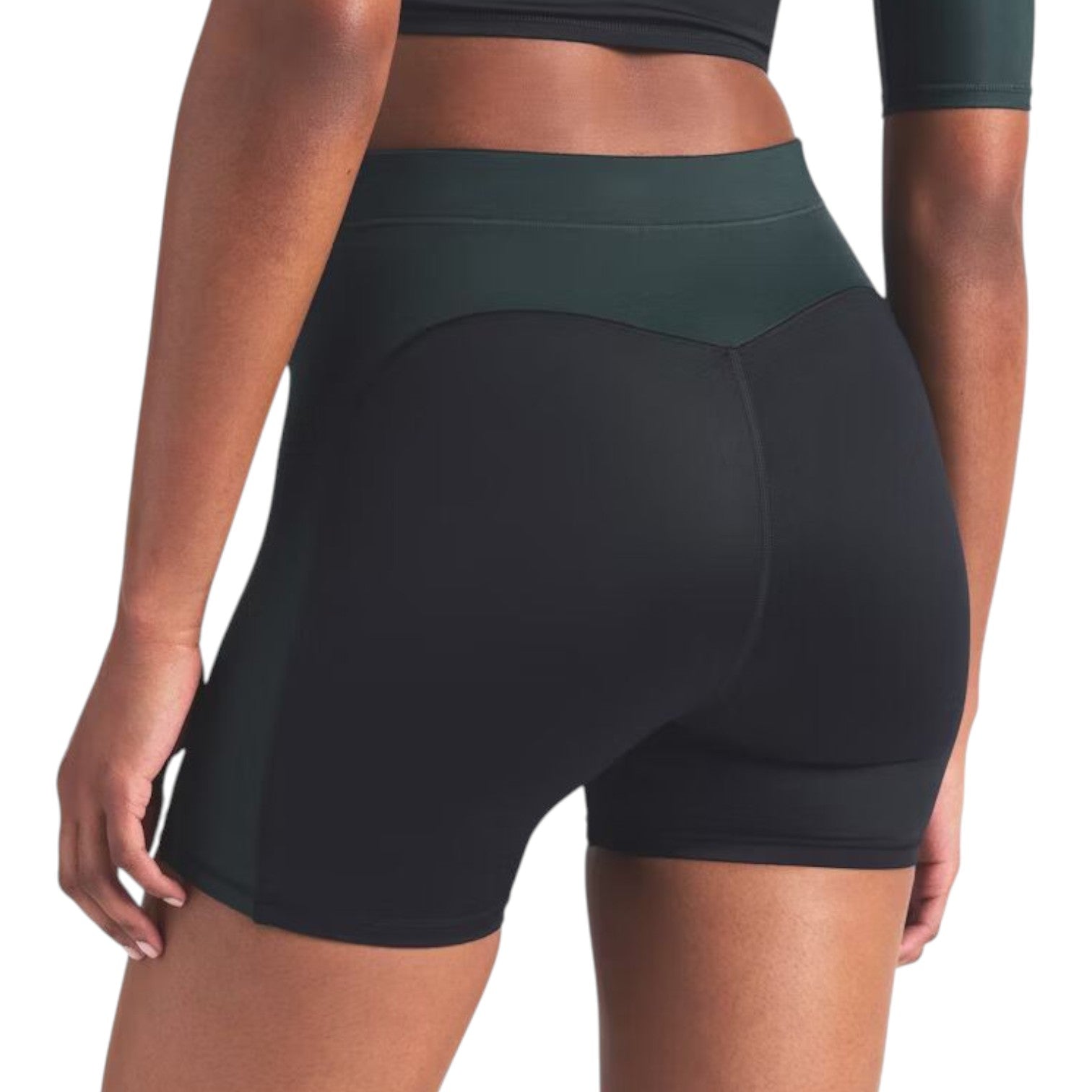 (WMNS) Велосипедные шорты Nike x SKIMS Shine с высокой талией, 5 дюймов, цвет «Обсидиан темно-бирюзовый» — фото 3