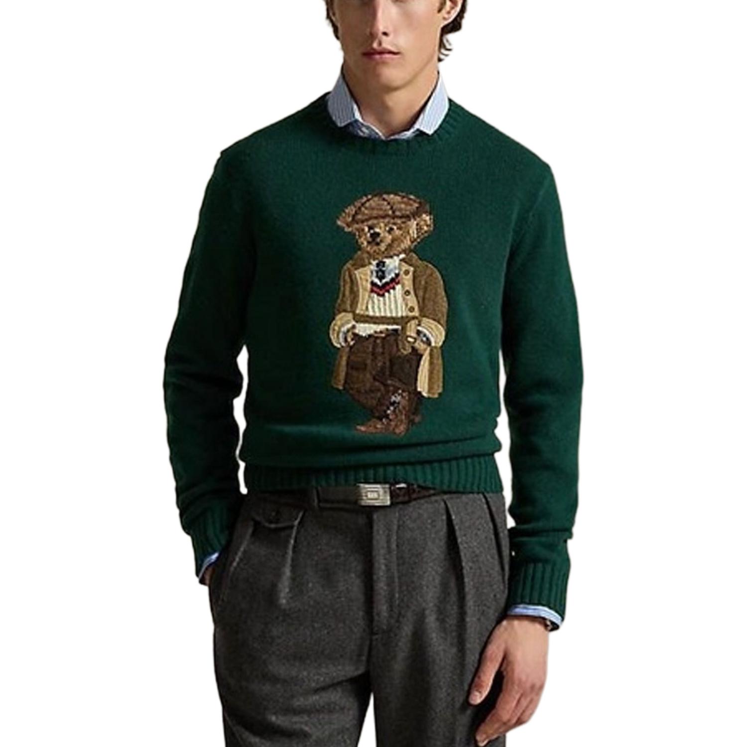 Шерстяной свитер Polo Ralph Lauren, темный зеленый — фото 3
