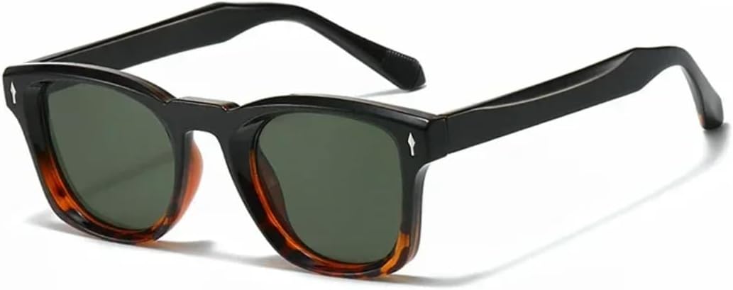 

Солнцезащитные очки Retro Rivets для женщин, модные градиентные очки с защитой от УФ-излучения UV400 для мужчин, зеленые и черные солнцезащитные очки SZVVBKK, Black Leopard Green