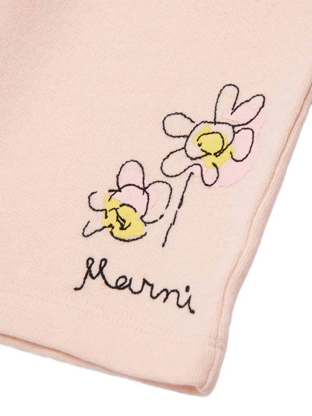 Спортивные брюки с цветочным принтом Marni Kids, розовый — фото 4
