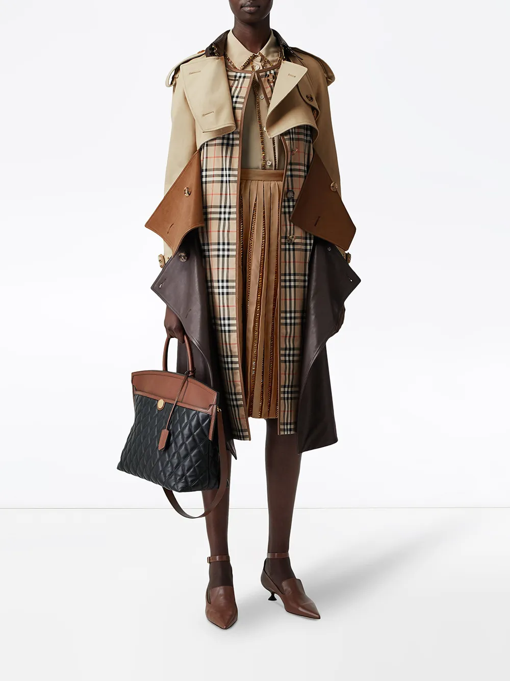 Юбка плиссированная Burberry с кристаллами, нейтральный — фото 2