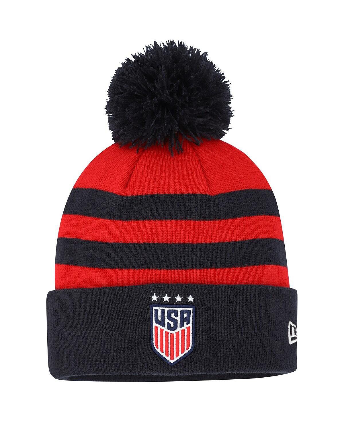 

Мужская красная вязаная шапка USWNT Team с манжетами и помпоном New Era