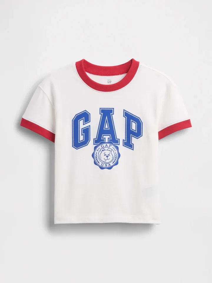 Футболка с принтом GAP, кремовый