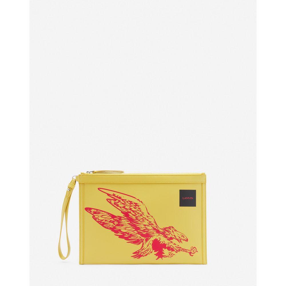 

Желтый кожаный мужской кошелек Lanvin
