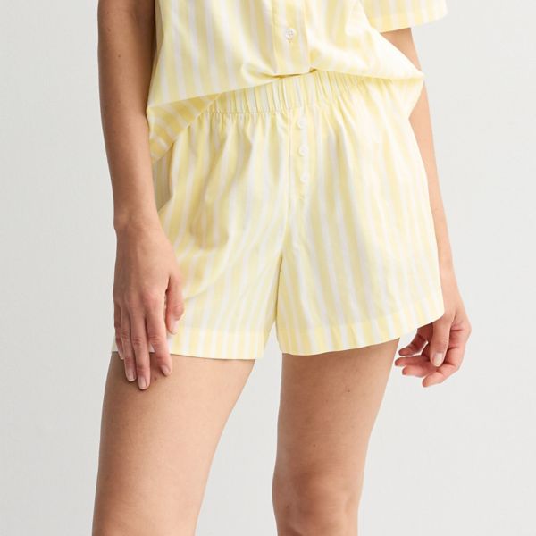 

Женские плетеные шорты для сна Sonoma Goods For Life, цвет yellow white stripe