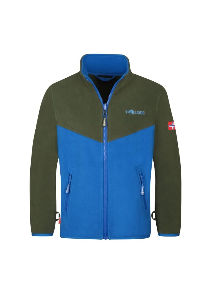 

Флисовая куртка Trollkids Oppdal XT, цвет ivy/electric blue