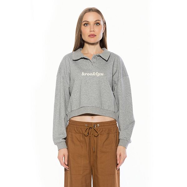 

Женская поло с длинным рукавом Kairo с вышивкой Alexia Admor, Gray