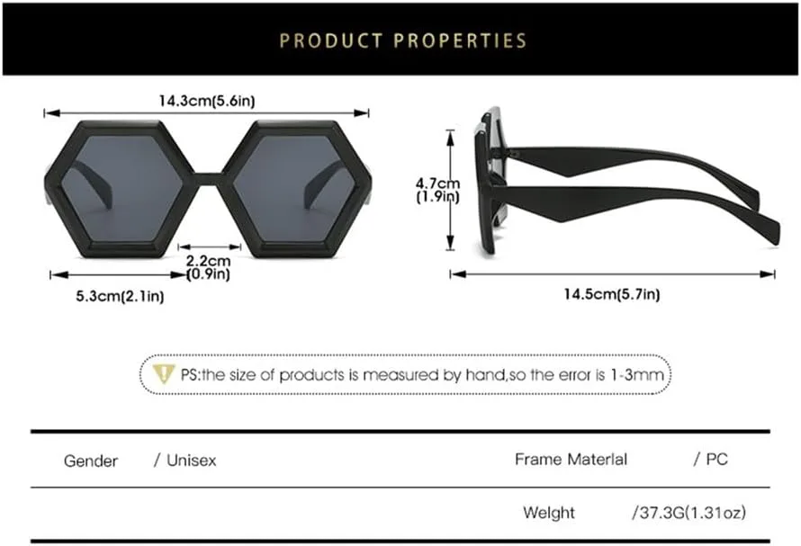 

Винтажные шестиугольные женские солнцезащитные очки, многоугольные солнцезащитные очки, мужские солнцезащитные очки с защитой от УФ-излучения UV400 HDUBFY, Red
