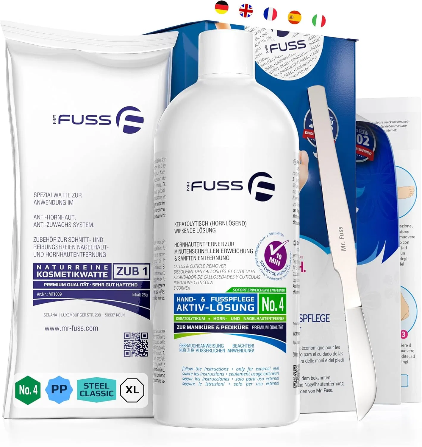 Набор для удаления мозолей «Callus Remover Active Solution No. 4 Plus Pack Steel Classic» от Mr. Fuss Mr. Fuss