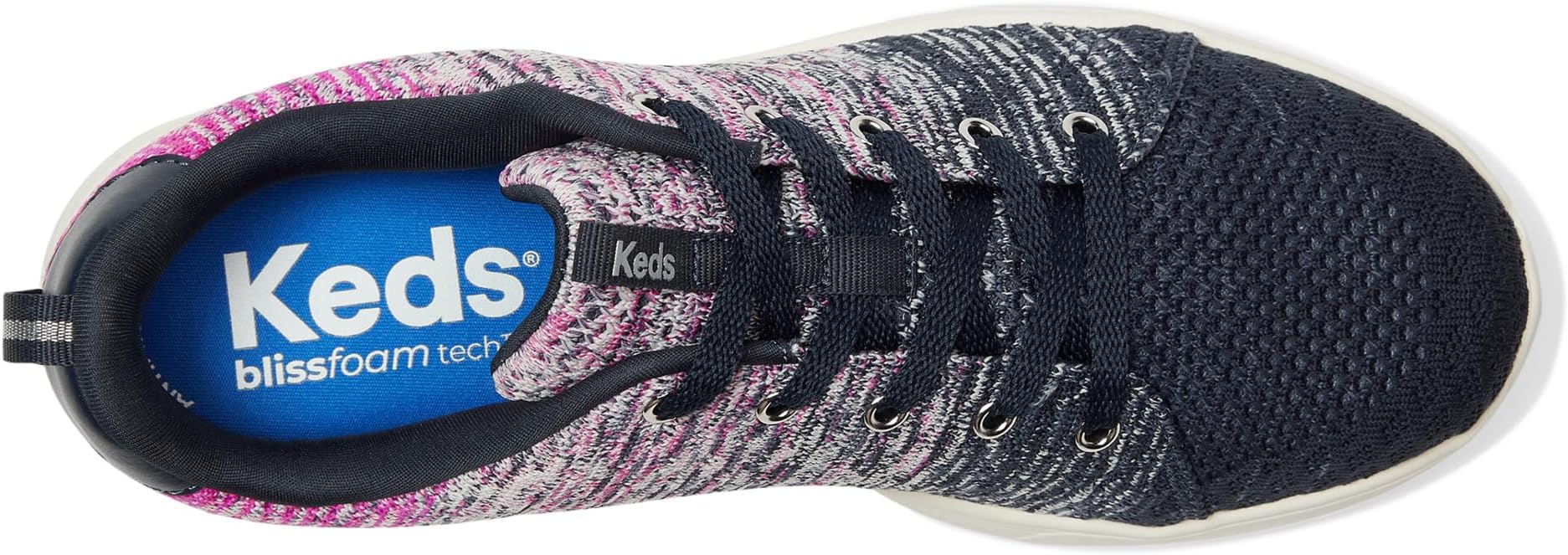 Кроссовки Keds Women's Bliss Walk Lace-Up, Navy/Fuchsia Engineered Knit — фото 2