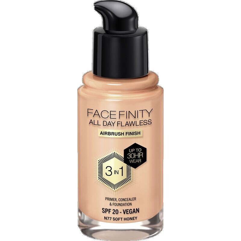 

Facefinity All Day Flawless Foundation цвет N77 Мягкий мед Max Factor, 30 ml
