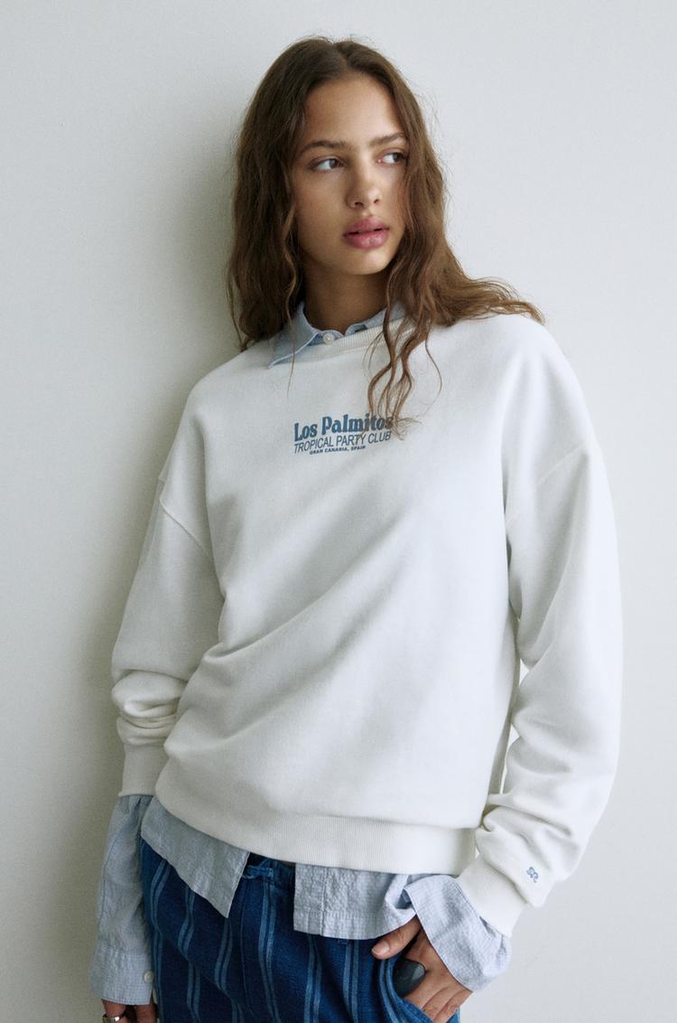 

Лос пальмитос толстовка Pull And Bear, белый